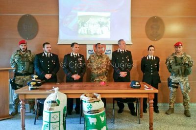 Conferenza stampa sul sequestro di droga a Silanus (© foto Cronache Nuoresi)