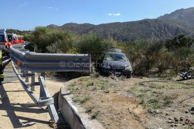 La Fiat Punto subito dopo l'incidente