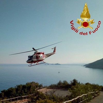 L'intervento di recupero dell'alpinista