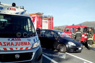Una delle due auto coinvolte nell'incidente (C.Nuoresi)