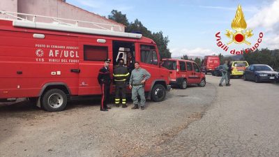 Le ricerche della turista in corso (foto Vigili del Fuoco)