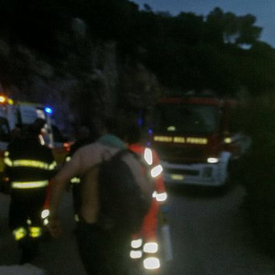 L'intervento di soccorso tra Cala Gonone e Cala Fuili