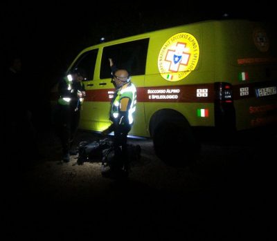 I soccorritori durante le operazioni di ricerca