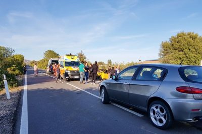 Le ambulanze del 118 sul luogo dell'incidente