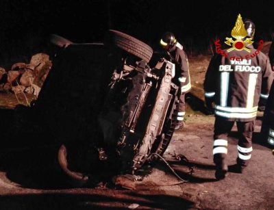I Vigili del fuoco intervenuti nell'incidente