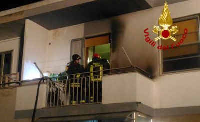 L'appartamento dopo lo spegnimento delle fiamme