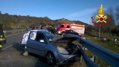 La scena dell'incidente mortale sulla Statale 129