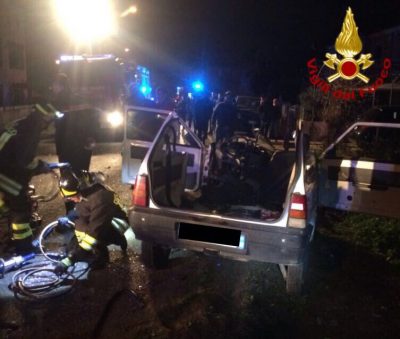 La Fiat Panda dopo lo schianto
