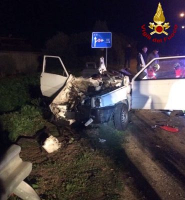 La Fiat Panda dopo lo schianto