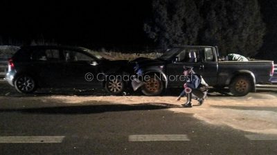 La scena dell'incidente frontale