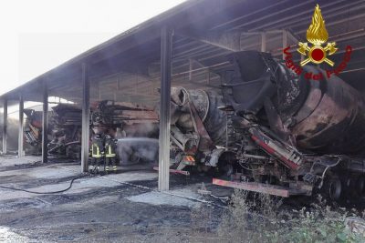 L'intervento dei Vigli del fuoco a Orosei