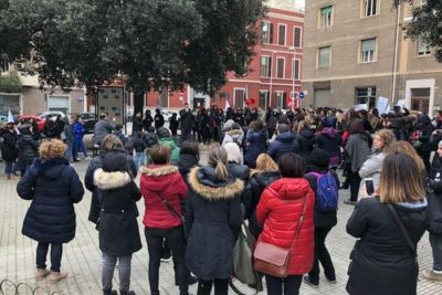 La protesta degli insegnanti a Cagliari