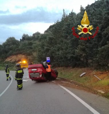 La Fiat Panda subito dopo l'incidente