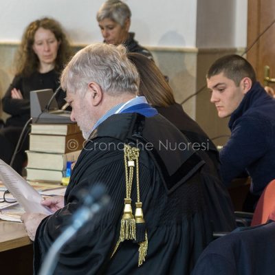 Un momento dell'udienza odierna per Processo Monni-Masala (foto Cronache Nuoresi)