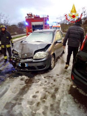 La Fiat Punto subito dopo l'incidente
