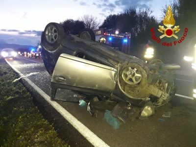 La Toyota Yaris dopo l'incidente