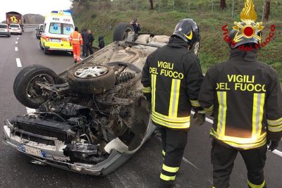 L'incidente avvenuto questa mattina lungo la 131 DCN