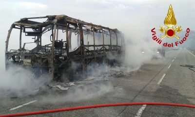 I Vigili del fuoco sul luogo dell'incendio
