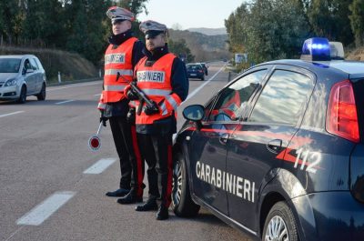Un posto di blocco dei Carabinieri