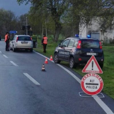 Un posto di blocco dei Carabinieri