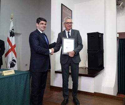 Il presidente Francesco Pigliaru e il direttore dell'EFI Marc Palahi