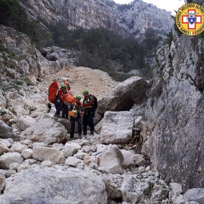Il Soccorso Alpino sul luogo dell'incidente
