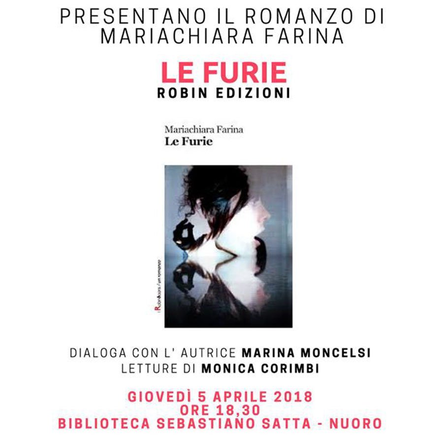 Biblioteca Satta. “Le Furie” il romanzo di Maria Chiara Farina