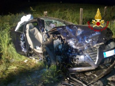 L'Alfa GTV dopo l'incidente