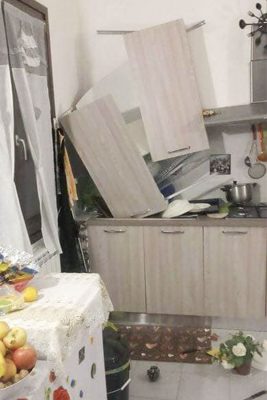 Crollo all'interno di un'abitazione di Muccia