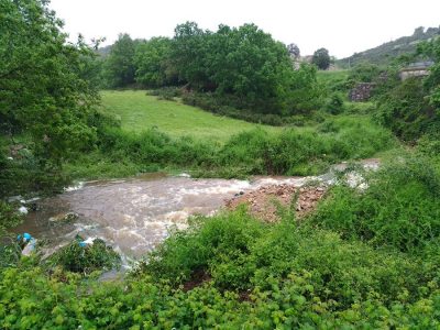 L'esondazione del torrente Cabutzia, nelle campagne di Austis