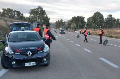 Nuoro. Un posto di blocco dei Carabinieri