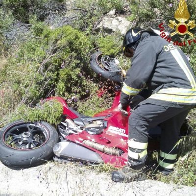 La moto del Centauro deceduto