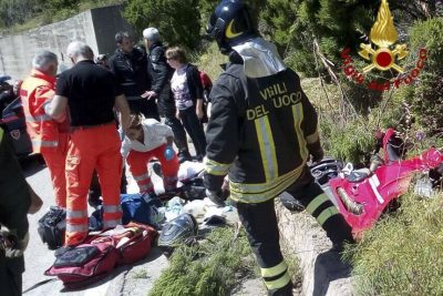 Le Forze dell'Ordine sul luogo dell'incidente