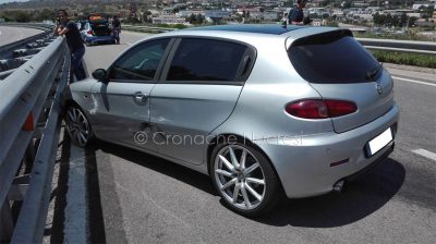 L'Alfa Romeo dopo l'incidente