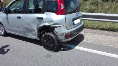 La Fiat Panda dopo l'incidente