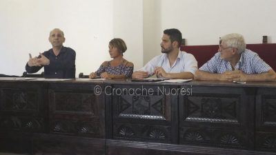 I consiglieri Leonardo Moro, Mara Sanna, Pierluigi Saiu e Peppe Montesu