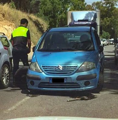 La Citroen C3 dopo l'incidente