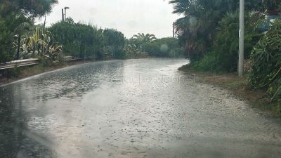 Allagamento nei pressi dell'abitato di S'Archittu (foto Cronache Nuoresi)
