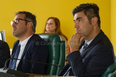 Il sindaco Andrea Soddu il presidente del Consiglio Fabrizio Beccu (foto S.Novellu)