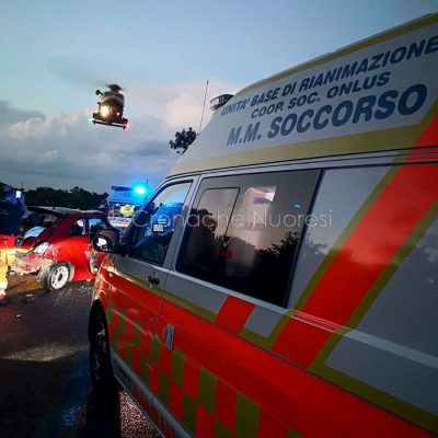 L'arrivo dell'elisoccorso sul luogo dell'incidente