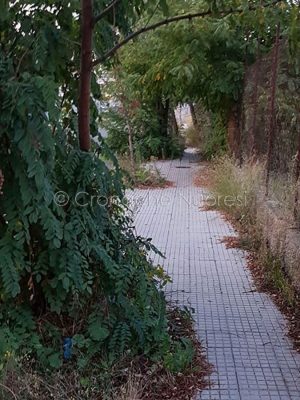 Nuoro, marciapiedi impraticabili in via Biasi (foto Cronache Nuoresi)