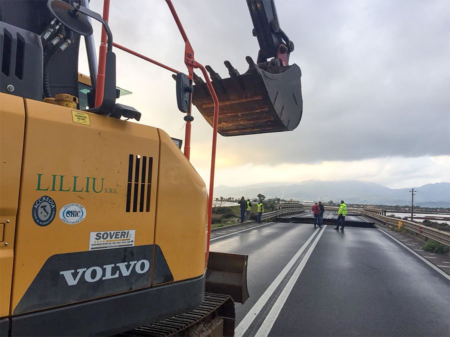Maltempo. Anas a lavoro  per il ripristino della statale 195 “Sulcitana”