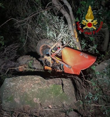 Il trattore dopo l'incidente