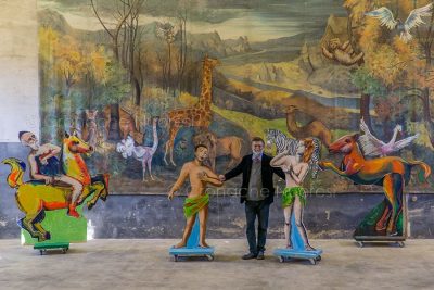 Jacopo Fo all'inaugurazione della mostra (foto S.Novellu)