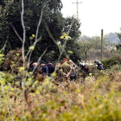 Le Forze dell'ordine sul luogo del ritrovamento del corpo di Manuel Careddu