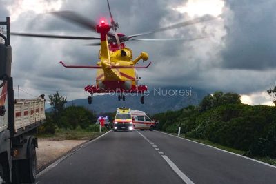 Orosei. L'intervento dell'elisoccorso sul luogo dell'incidente