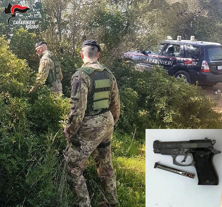 Rinvenute in campagna diverse munizioni e una pistola clandestina