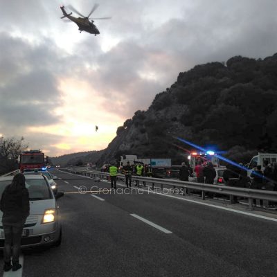 La scena dell'incidente in cui è morta una donna