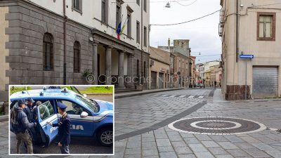Macomer. La zona dell'arresto e, nel riquadro l'arrestato