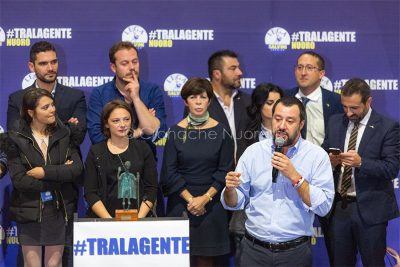 Matteo Salvini in visita a Nuoro (foto S.Novellu)